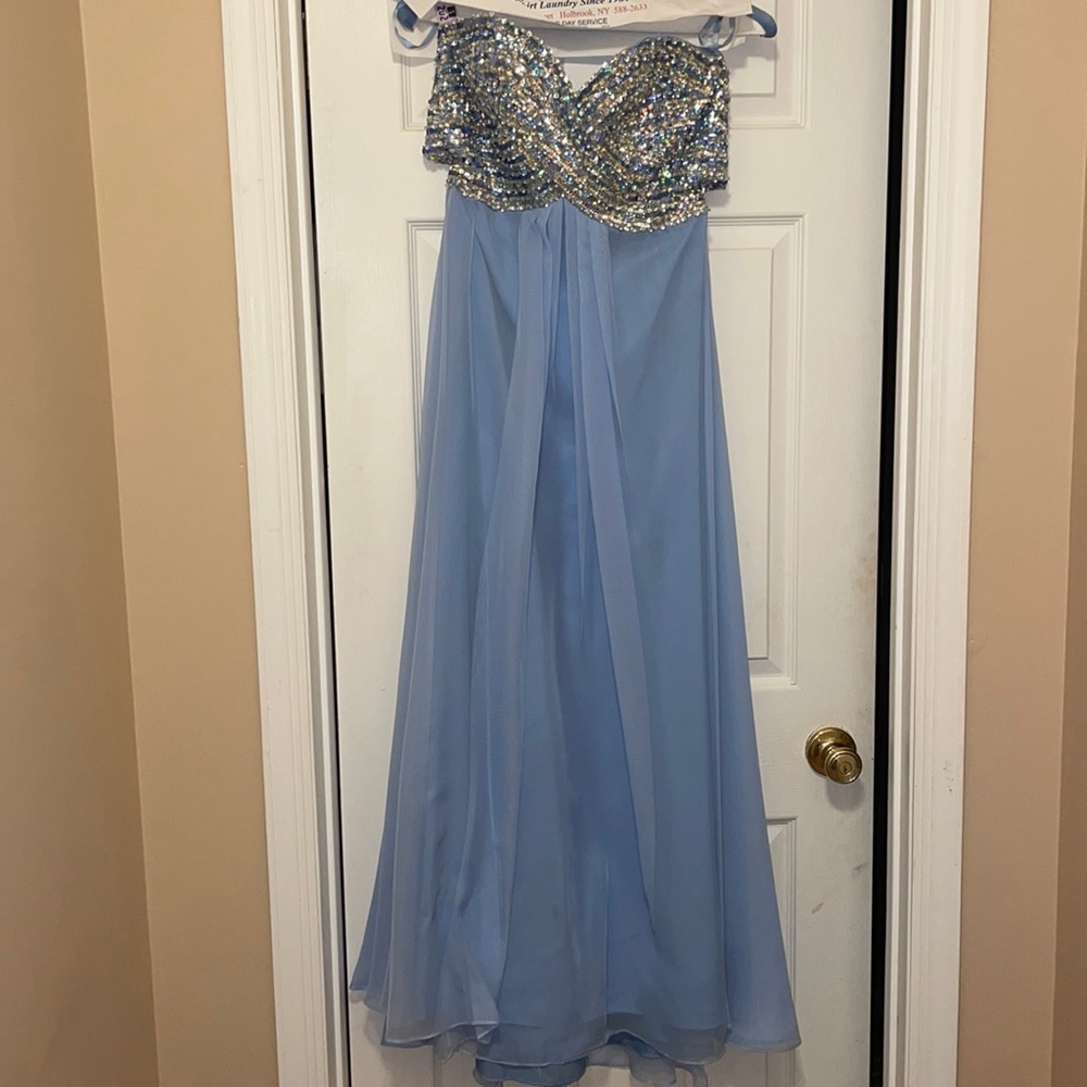 Sequins Blue, Mori Lee Prom Dress / Size 7/8